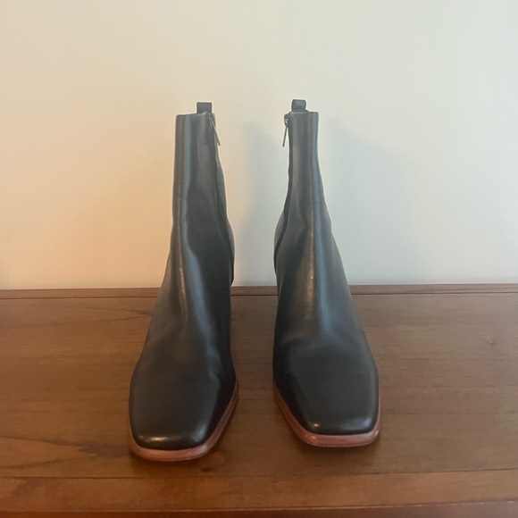 Marc Fisher Floria Black Leather Ankle Boots - Picture 2 of 8